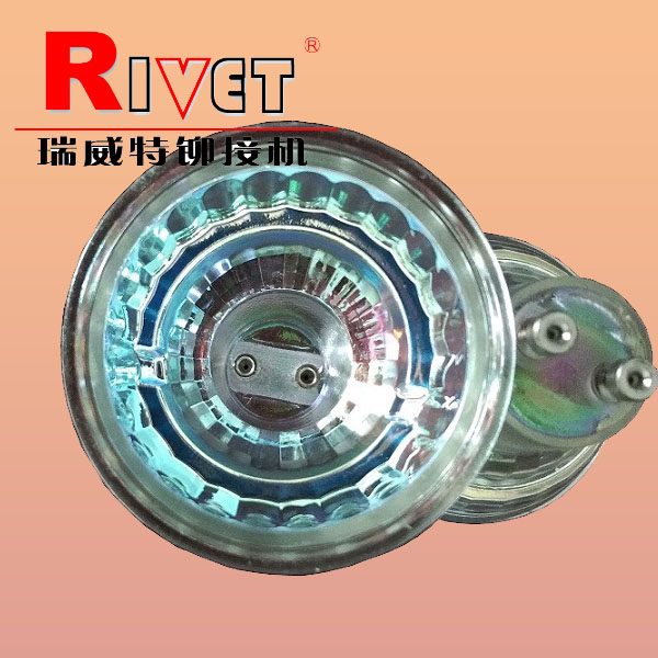 Long stroke radial riveting processed LED lampshade